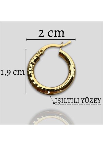 14 Ayar Altın Işıltlı Halka Küpe fırsatları