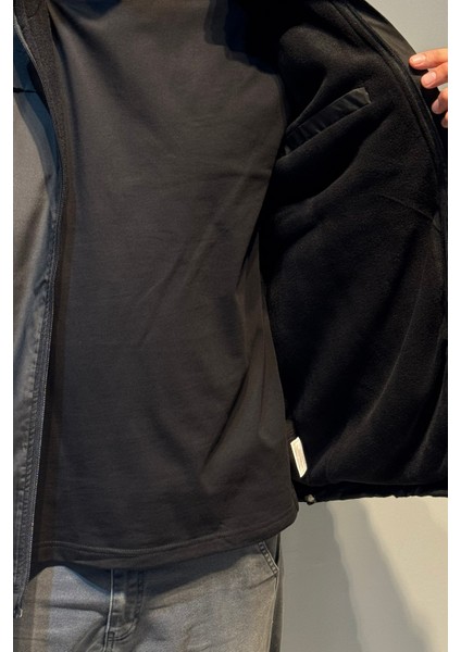 Erkek Kapüşonlu Cep Detaylı Içi Polar Kışlık Mont 2540 Siyah fırsatları