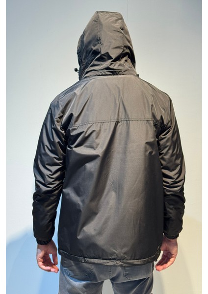 Erkek Kapüşonlu Cep Detaylı Içi Polar Kışlık Mont 2540 Siyah indirimleri