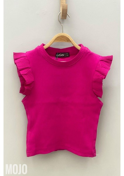 Kız Çocuk Fırfırlı Kaşkorse Kol Detaylı Bluz 3292 Fuşya fırsatları