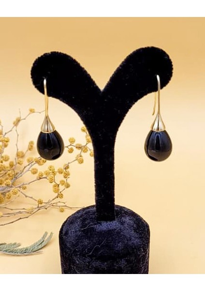 Siyah Uzun Damla Gold Küpe fiyatları