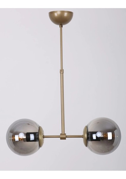 Libya 2'li Eskitme Füme Camlı Avize