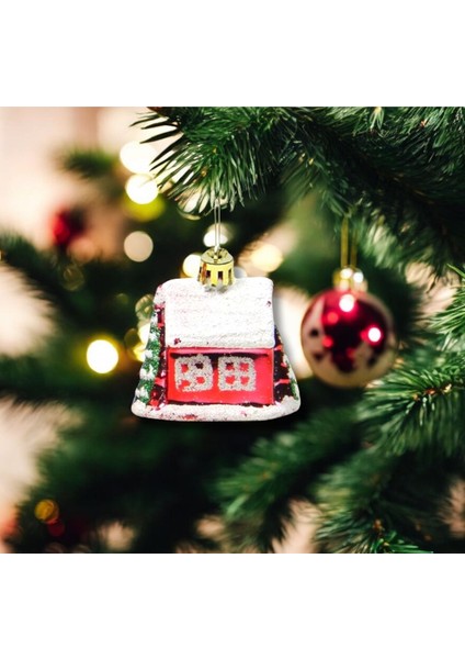 Yılbaşı Süsü 3'lü Tren Ev Kırmızı 6 cm fiyatları