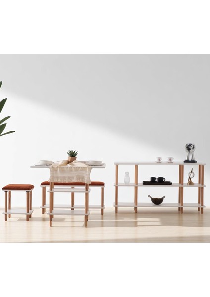 Pia Yemek Odası Takımı Beyaz