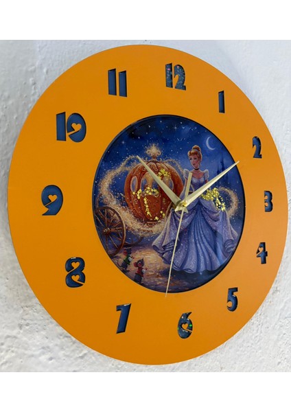 Kişiye Özel Külkedisi Kabak Arabalı Çocuk Odası Duvar Saati | Epoksi Dolgulu | 35 cm fırsatları