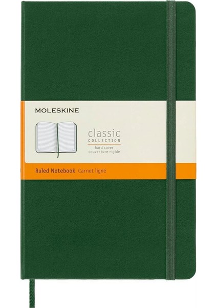 Çizgili Mersin Yeşili Defter L Boy Sert Kapak modelleri