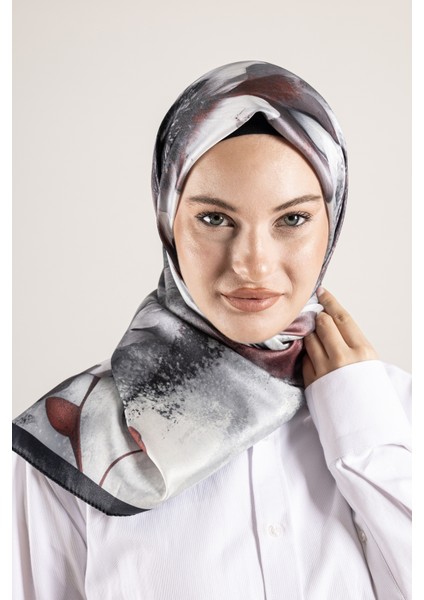 Dijital Kristal Desenli Eşarp 95x95 – Pastel Desen-4