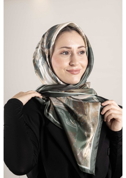 Dijital Kristal Desenli Eşarp 95x95 – Pastel Desen-3 modelleri