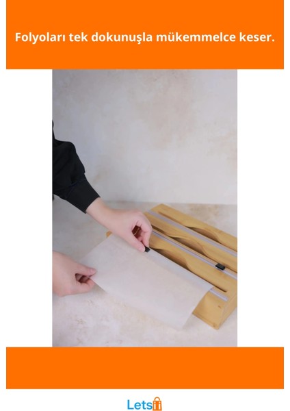 Ahşap 3 Bölmeli Folyo Kesme Standı Pratik Mutfak Düzeni fiyatları