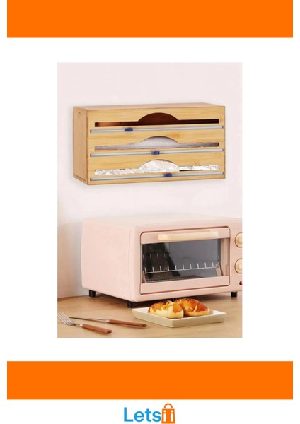 Ahşap 3 Bölmeli Folyo Kesme Standı Pratik Mutfak Düzeni fırsatları