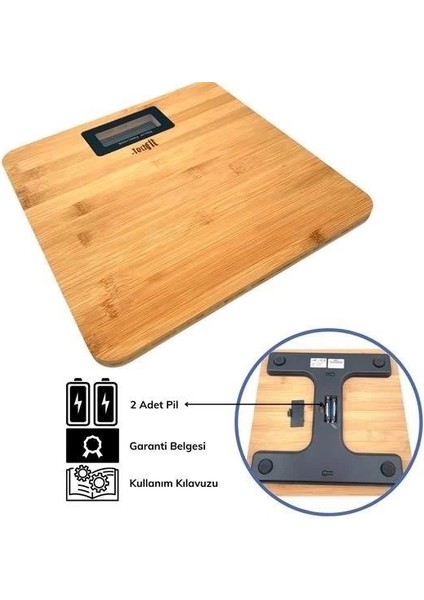 Techfit Bambu Banyo Baskülü Yüksek Hassasiyetli Darbelere Dijital Dayanıklı Terazi Tf 1065 M fırsatları