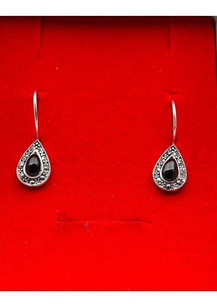 925 Ayar Gümüş Oltu Taşı Kadın Küpe SKÜ00024 indirimleri