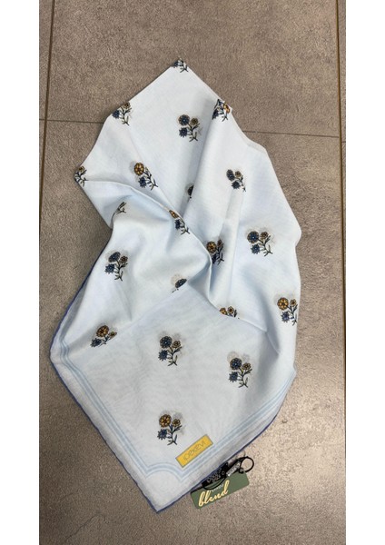 Ipekevi Nostaljik Duvar Pamuk Eşarp Bebe Mavisi