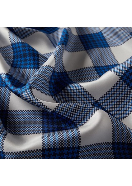 Ipekevi Marled Ekose Tivil Ipek Eşarp Saks Mavisi fiyatları