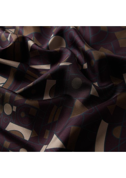 Ipekevi Mozaik Desenli Tivil Ipek Eşarp Incir Moru fiyatları