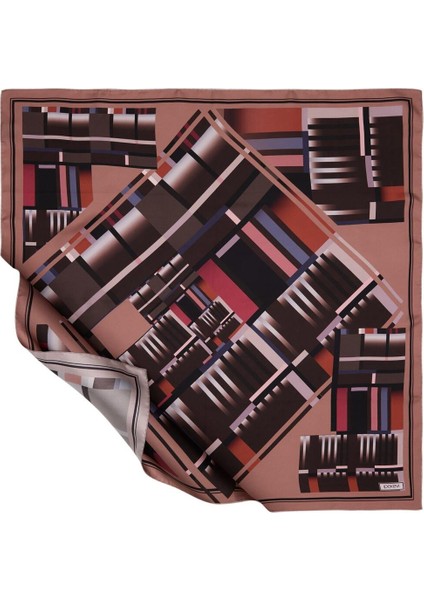 Ipekevi Minimalist Çizgiler Tivil Ipek Eşarp Puslu Leylak