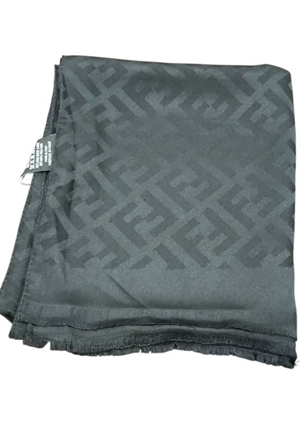 F Desen Mat Ipek Jakarlı Şal Siyah