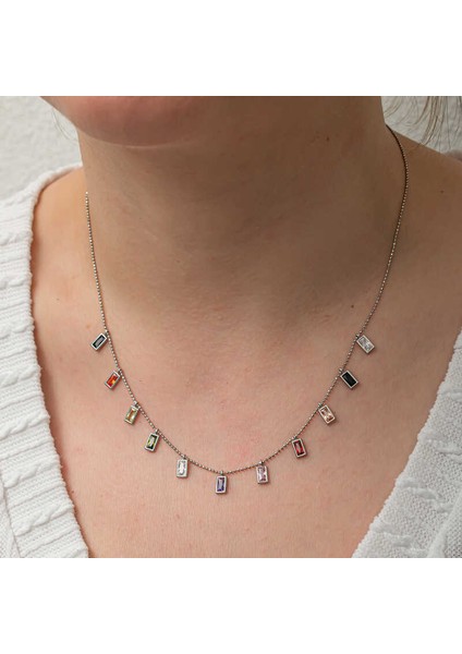 Gümüş Renkli Taşlı Şans Kadın Kolye fiyatları