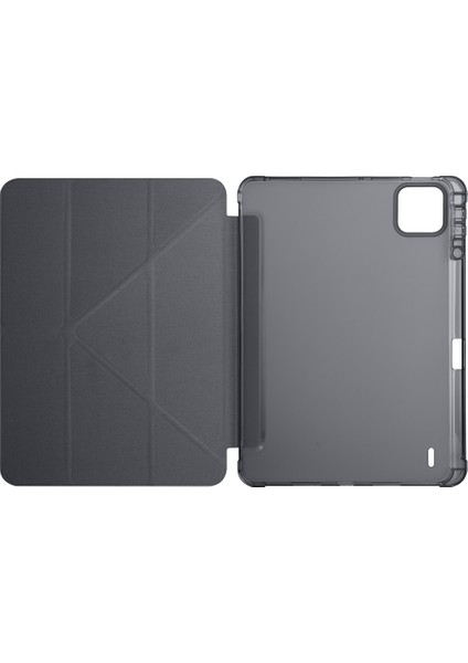 Apple iPad 10.2 (8.nesil) Kılıf Zore Tri Folding Kalem Bölmeli Standlı Kılıf-Koyu Yeşil + Cam