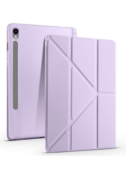 Galaxy Tab S10 Lite Kılıf Zore Tri Folding Kalem Bölmeli Standlı Kılıf-Lila + Cam fiyatları