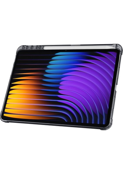 Lenovo Idea Tab Pro 12.7 TB-373FU Kılıf Zore Tri Folding Kalem Bölmeli Standlı Kılıf-Lila + Cam indirimleri