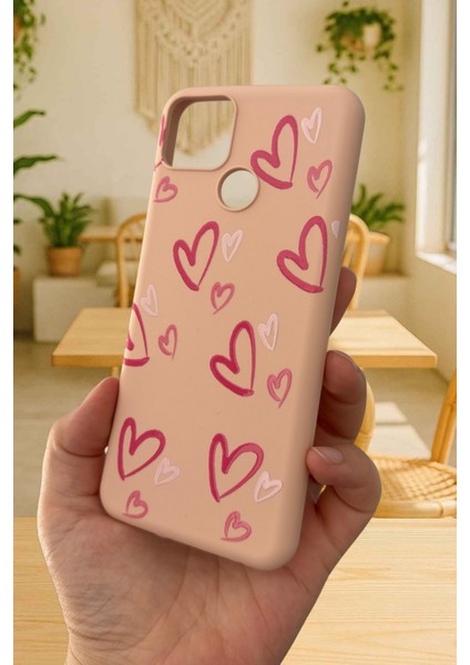 Realme C25 Uyumlu Kılıf Pembe Kalp Desenli Silikon Darbe Emici Klasik Korumalı Rubber Kapak fırsatları