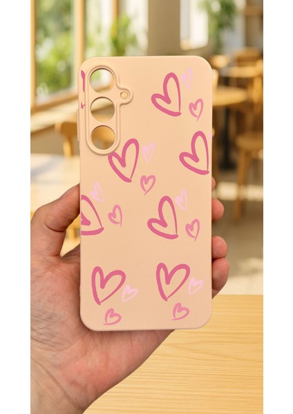 Samsung Galaxy A55 -Kalp Desenli Silikon Darbe Emici Klasik Korumalı Rubber Kılıf fiyatları