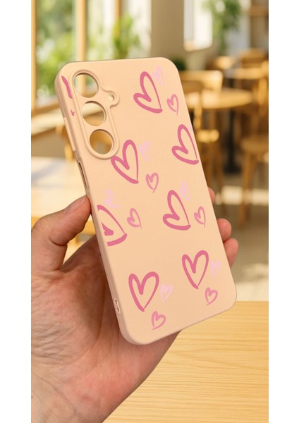 Samsung Galaxy A55 -Kalp Desenli Silikon Darbe Emici Klasik Korumalı Rubber Kılıf modelleri