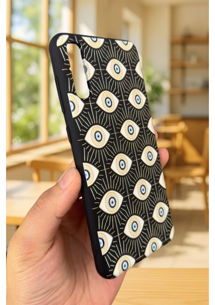 Samsung Galaxy A70 Uyumlu Evıl Eye Desenli Silikon Darbe Emici Klasik Korumalı Rubber Kılıf modelleri