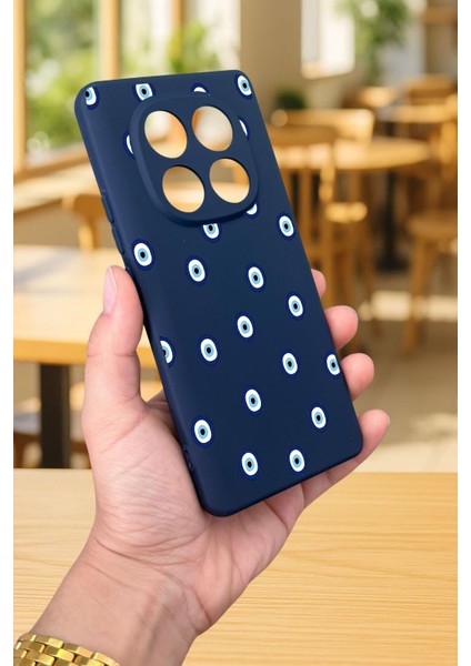 Xiaomi Redmi Note 14 Pro 4g-Nazar Boncuk Desenli Silikon Darbe Emici Klasik Korumalı Rubber Kılıf modelleri