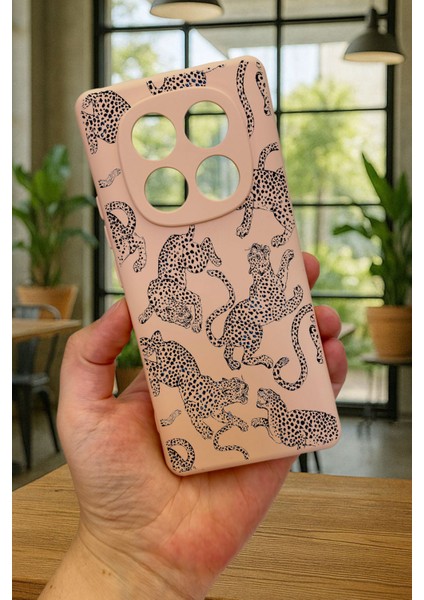 Xiaomi Redmi Note 14 Pro 5g Leopar Desenli Silikon Darbe Emici Klasik Korumalı Rubber Kılıf