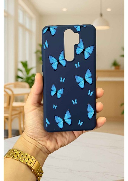 Xiaomi Redmi Note 8 Pro Mavi Kelebek Desenli Silikon Darbe Emici Klasik Korumalı Rubber Kılıf fiyatları