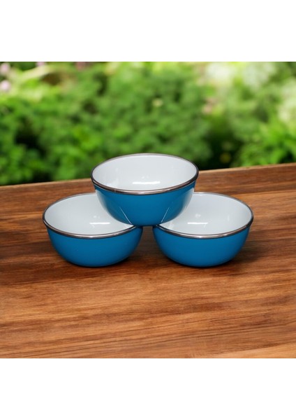 Emaye Çorba Kase Kahvaltılık Hoşaflık Çerezlik Kase Saklama 14 cm 3 Adet