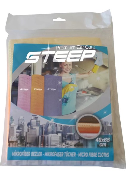 Mikrofiber 40x40 cm Baklava Desen Cam Temizlik Bezi