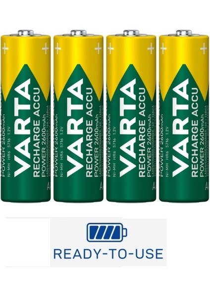 Promo Paket Varta 4 Adet Şarjlı 2600MAH Aa Kalem Pil +Sertec STC-9V Aa-Aaa Otomatik-Hızlı Pil Şarj Cihazı modelleri