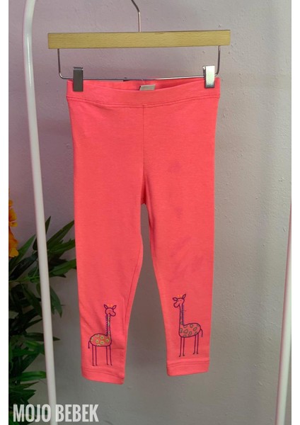 Kız Çocuk 1-8 Yaş Zürafa Baskılı Tayt 9224 Fuşya modelleri