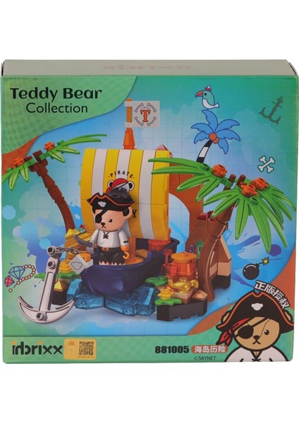 P881005 Panlos Teddy Ayı Koleksiyonu Korsan 190 Parça Block Oyuncak