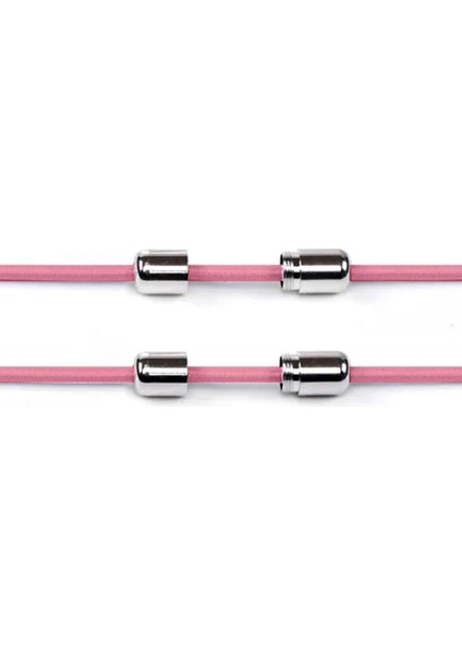 Ayarlanabilir 1 Çift Pembe Vidalı Kapsül Uçlu Yuvarlak Lastik Pratik Bağcık fiyatları