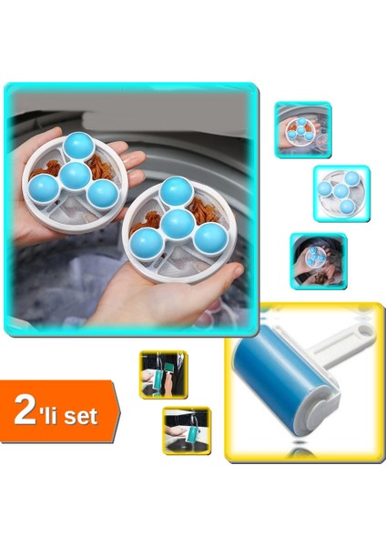 2 Adet Çamaşır Makinesi Için Peçete + Tüy Toplama Rulosu - 2li Set GHI789