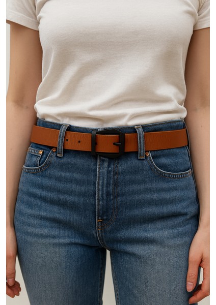 Kadın Dokulu Siyah Tokalı Deri Görünümlü Kemer fiyatları