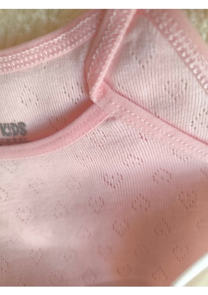 Kız Çocuk Atlet 3'lü Jakarlı Pembe Beyaz Krem %100 Pamuk modelleri