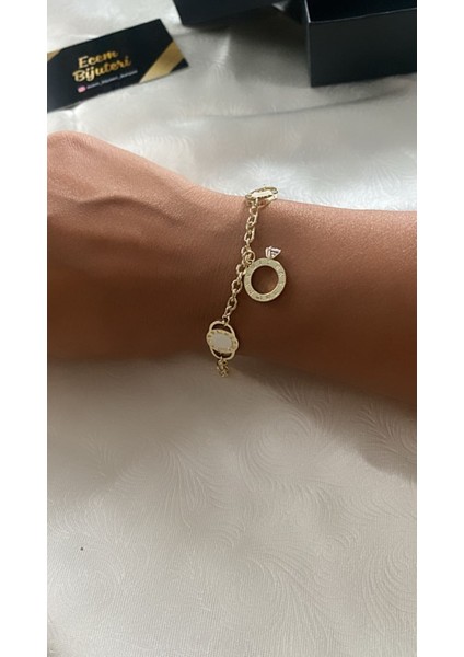 Çelik Altın Kaplama Figürlü Bileklik modelleri