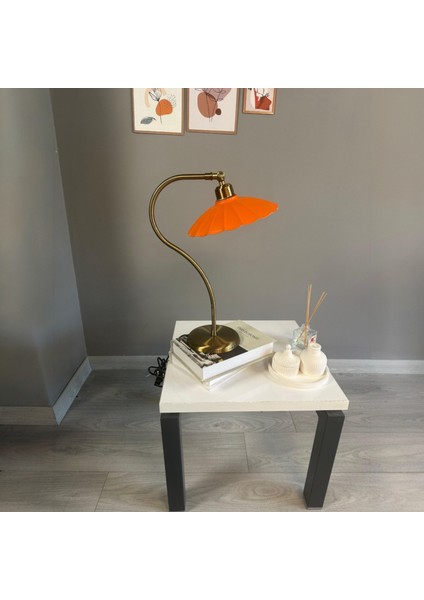 Risso Turuncu Masa Lambası Dekoratif Abajur Çocuk Odası Başucu Lambası Okuma Lambası fırsatları