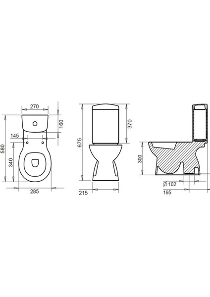 Çocuk Beyaz Kanallı Alttan Çıkışlı Klozet Takımı 1503, Turavit Yavaş Kapak