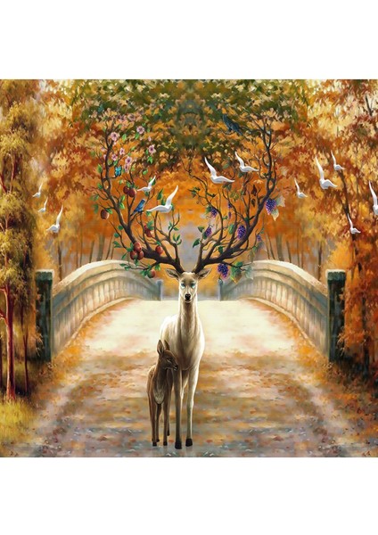 Geyik Desenli Isı ve Ses Yalıtımlı Yırtılmaz Tekstil Duvar Kağıdı modelleri