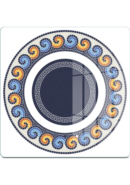 Cam Kesme Tahtası ve Sunumluk Kare Renkli Geometrik Desenli 30X30 cm fiyatları