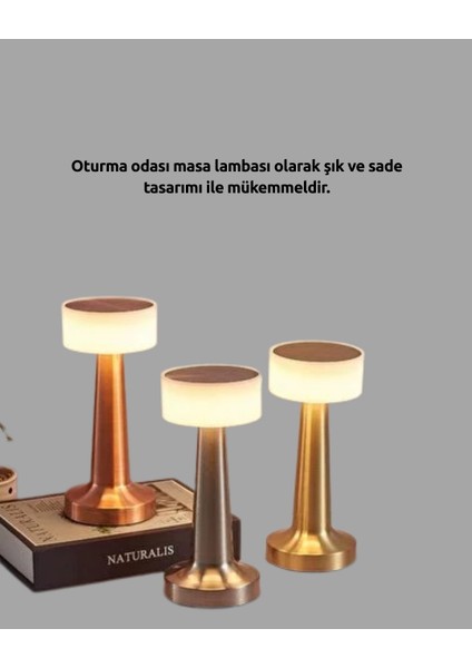 Touch Gece Lambası – Dokunmatik Kontrol Kablosuz Kullanım Metal Gövde - M080R641-K24080 indirimleri