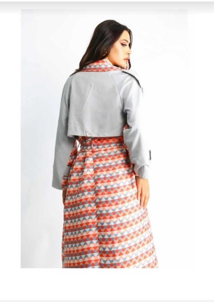 Kadın Oversize Trençkot Desenli, Şık ve Modern fiyatları