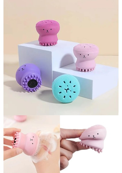 (2 Adet) Silikon Yüz Temizleme Fırçası | Peeling Etkili Mini El Yüz Cilt Temizleme Fırçası