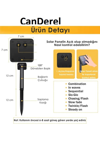 100 Ledli 12 Metre Solar Şerit LED Rgb Bahçe Dekorasyon Aydınlatma LED Renkli Işık Güneş Enerjili